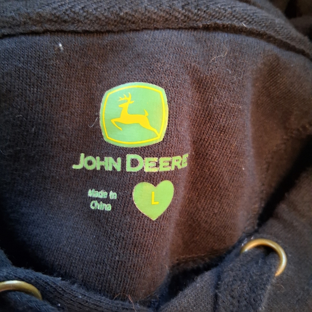 Vintage John Deere Sweatshirt Hoodie Ladies Large - Picture 4 of 6